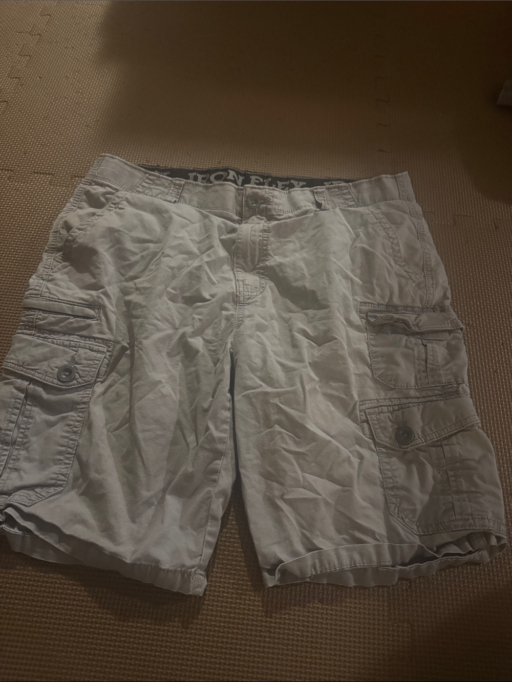 Men's Cargo Shorts - Light Gray Casual Utility
